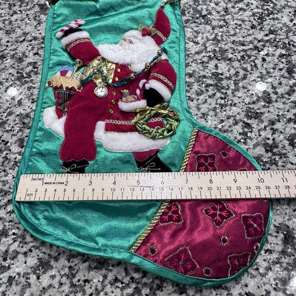 Christmas Stocking Red/green 3D Santa Claus presents,toys,instruments - Picture 7 of 11